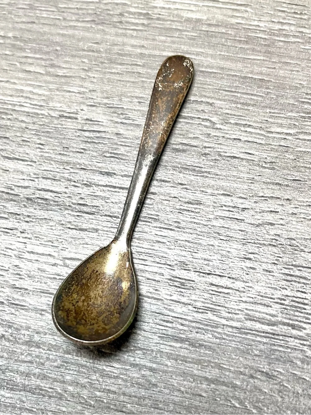Vintage Silver-Tone Mini Serving Spoons - Tarnished Silver Finish